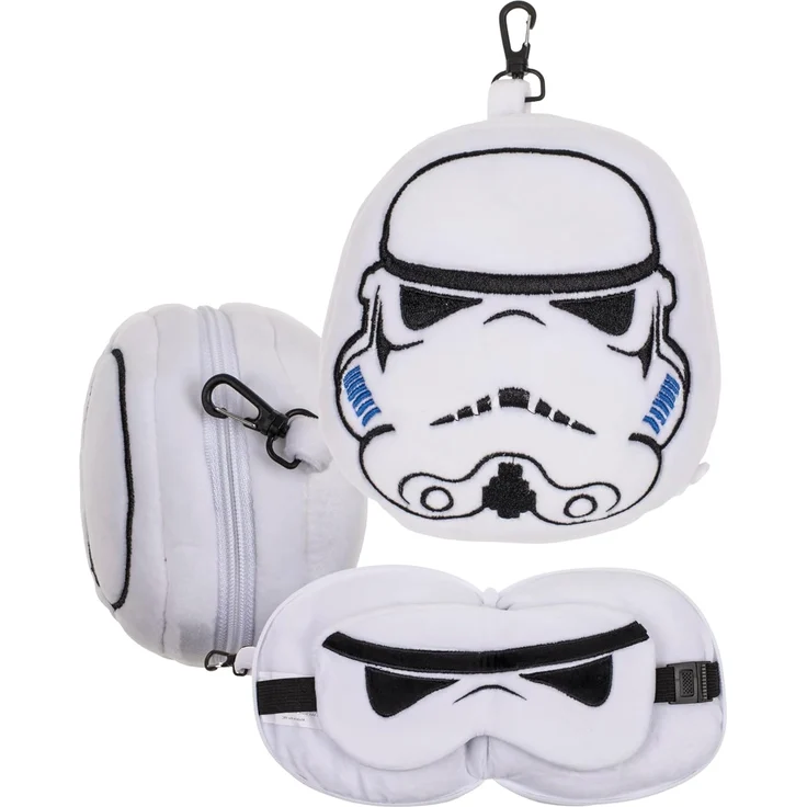 Plüsch Reisekissen für Kinder mit Augenmaske verschiedene Ausführungen 2in1 Stormtrooper – Bild 1