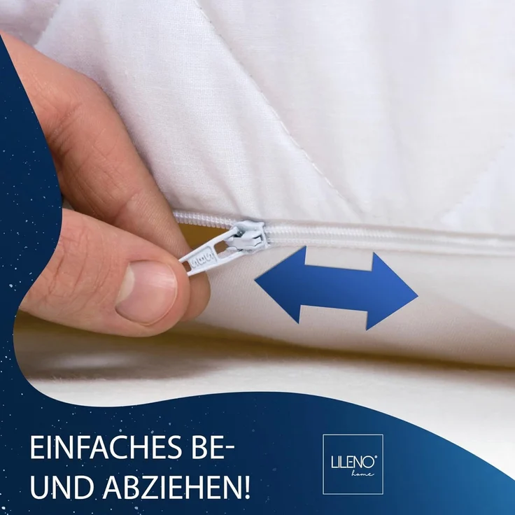 LILENO HOME Matratzenbezug 100x200 cm Reißverschluss - waschbarer Matratzenschoner aus Microfaser ideal für Allergiker - extra weicher Schonbezug für Matratzen (rundum) Höhe 14-16 cm – Bild 6