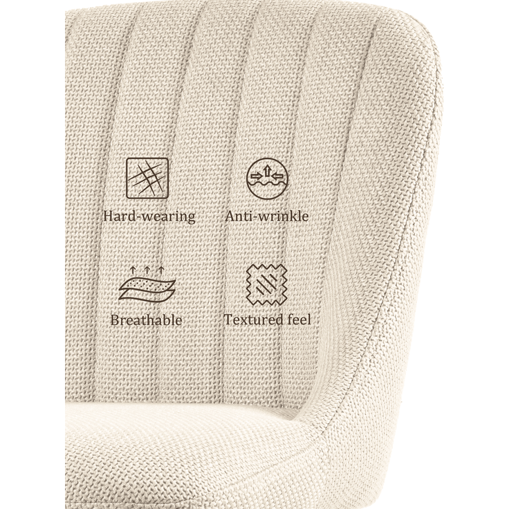 GOEURVANT 993 Esszimmerstühle 4er-Set, Webstoff - Beige – Bild 9