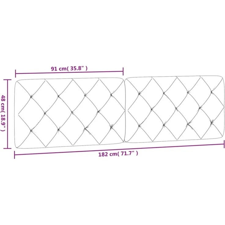 vidaXL Kopfteil-Kissen Dunkelgrau 180 cm Samt 374740 – Bild 5
