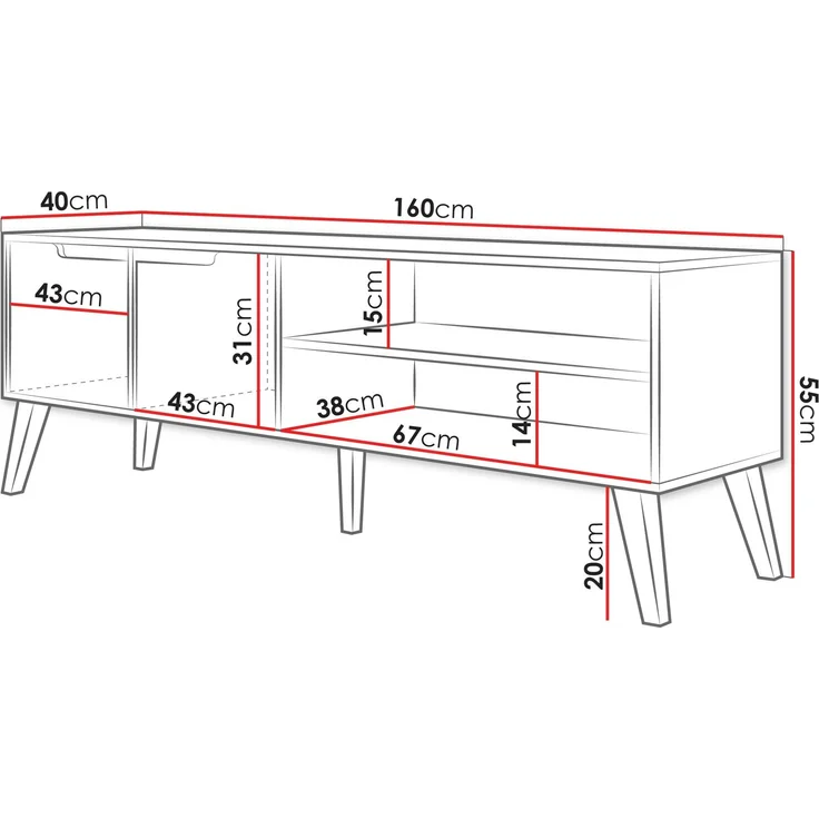 TV-Lowboard Nedila 160 (Farbe: Cashmere) – Bild 5