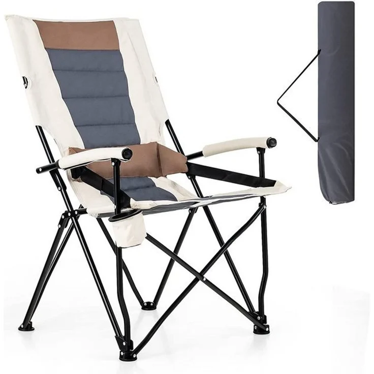 COSTWAY Campingstuhl Klappstuhl, mit Getränkehalter, bis 150kg – Bild 4