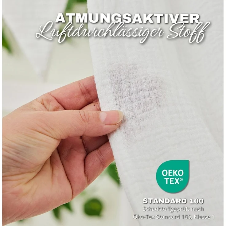 Alavya Home® Betthimmel Dekoset (2 Stück Betthimmel 1 Stück Wimpelkette 300cm cm lang mit 9 Stück Wimpeln, 3-tlg), Dekoset aus 100% Bio-Musselin Baumwolle 125x350 cm – Bild 3