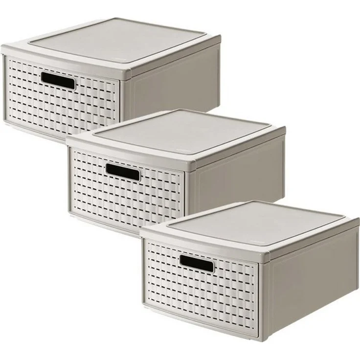 ROTHO Aufbewahrungsbox 3er-Set Schubladenbox COUNTRY 19l – Bild 4
