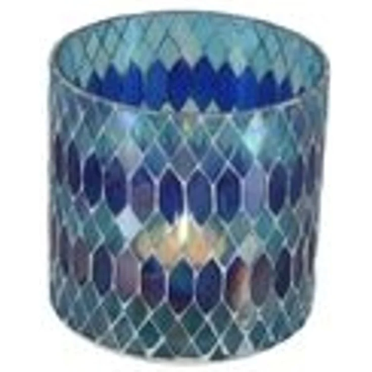 Marokkanisches Mosaik Windlicht Rayan Dunkelblau M – Bild 6