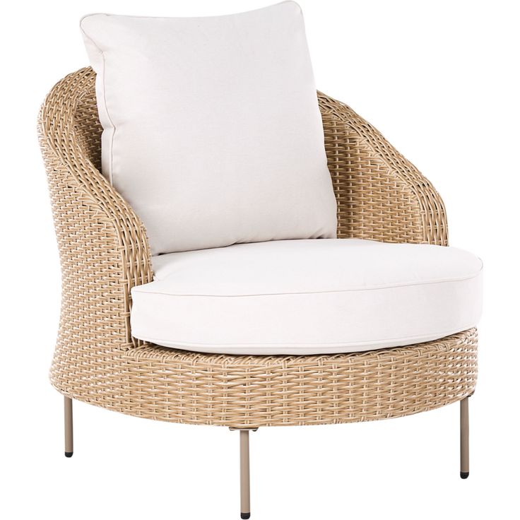 Gartensessel mit Ottomane ARCILLE Polyrattan Beige – Bild 5