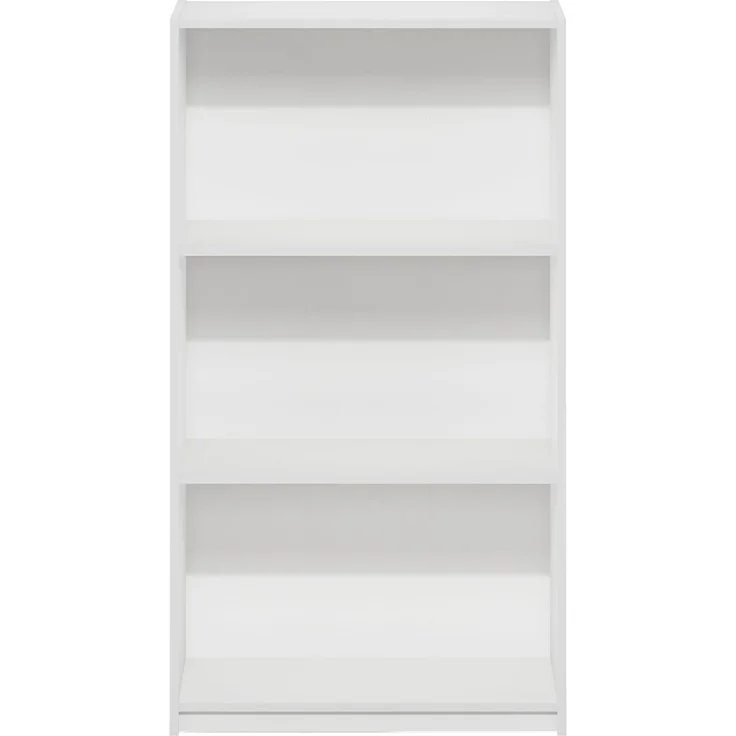 Furinno Basic 3-stufiges Bücherregal mit Aufbewahrungsregalen, Weiß/Weiß – Bild 6