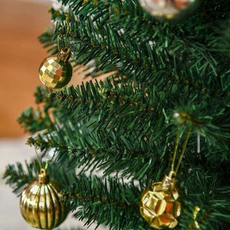 HOMCOM Weihnachtsbaum, Kunststoff, Metall, Grün, Ø55 x 180H cm – Bild 3