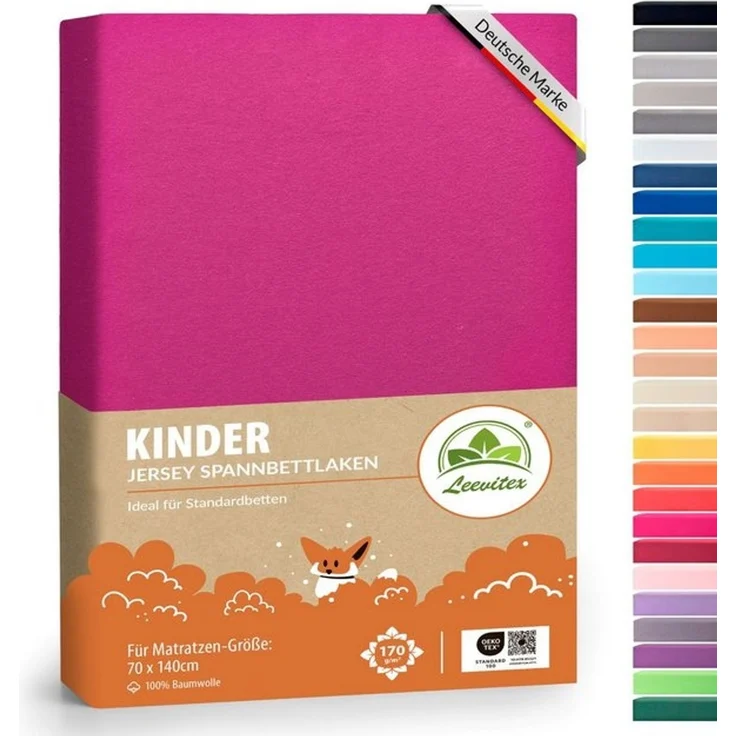 leevitex® Spannbettlaken Jersey aus 100% Baumwolle, für Kinder- & Standardmatratzen, Jersey, Gummizug: rundum, 100% Baumwolle, anschmiegsam & dehnbar, diverse Größen und Farben – Bild 4