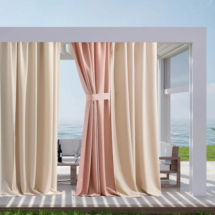 ROOM99 Outdoorvorhäng mit Schlaufen Garden Line 155x270 cm Breite x Höhe Outdoor Vorhang wetterfest Wasserdicht Sichtschutz Sonnenschutz Gardinen Garten Winddicht Dunkelgrau, 1 Stück – Bild 4