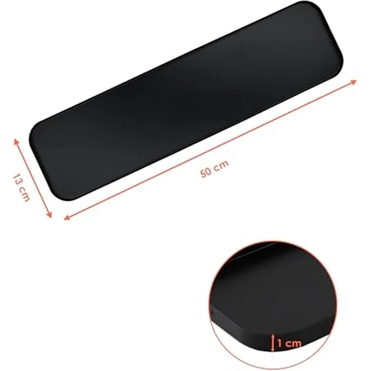 Spetebo Dekotablett Kerzentablett 50x13 cm schwarz (Artikel, 1 St, Serviertablett), recheckig mit erhöhtem Rand – Bild 2
