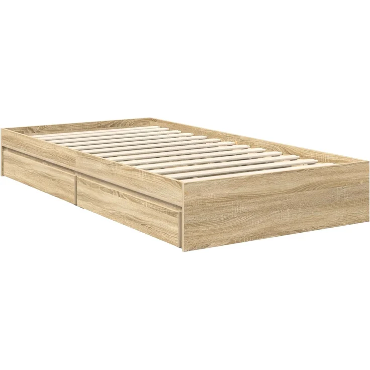 vidaXL Aufbewahrungsbett Sonoma-Eiche 100 x 200 cm Holzwerkstoff 3413536 – Bild 5