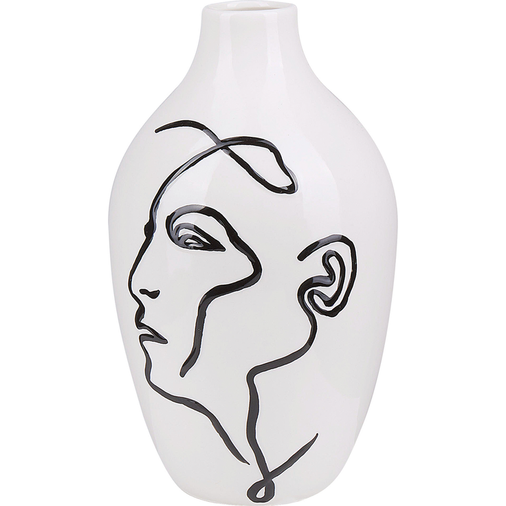Blumenvase HELIKE 23 cm Steinzeug Weiß