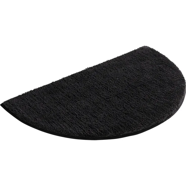 my home Badematte Vanessa, Höhe 10 mm, rutschhemmend beschichtet, fußbodenheizungsgeeignet, schnell trocknend, strapazierfähig, Polyester, halbrund, Badteppich, weiche Haptik, unifarben
