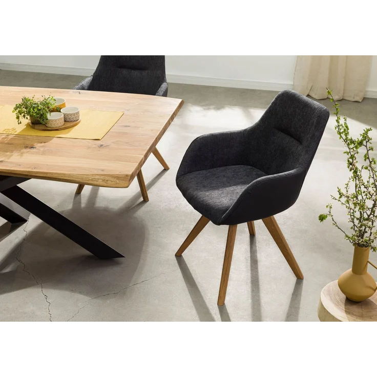 Drehstuhl Wildeiche 56x60x87 schwarz TACOMA #11 – Bild 2