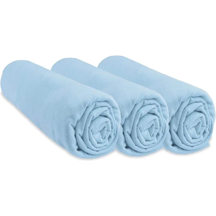 3 Spannbetttücher Baumwolle für Babybett 50x100 – 6 Farben Erhältlich