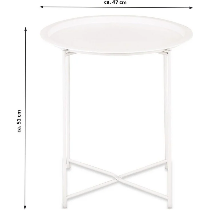 Amagohome Beistelltisch Beistelltisch Ø 47 H 51 2. Wahl Nachttisch Blumentisch Spieltisch Deko – Bild 4