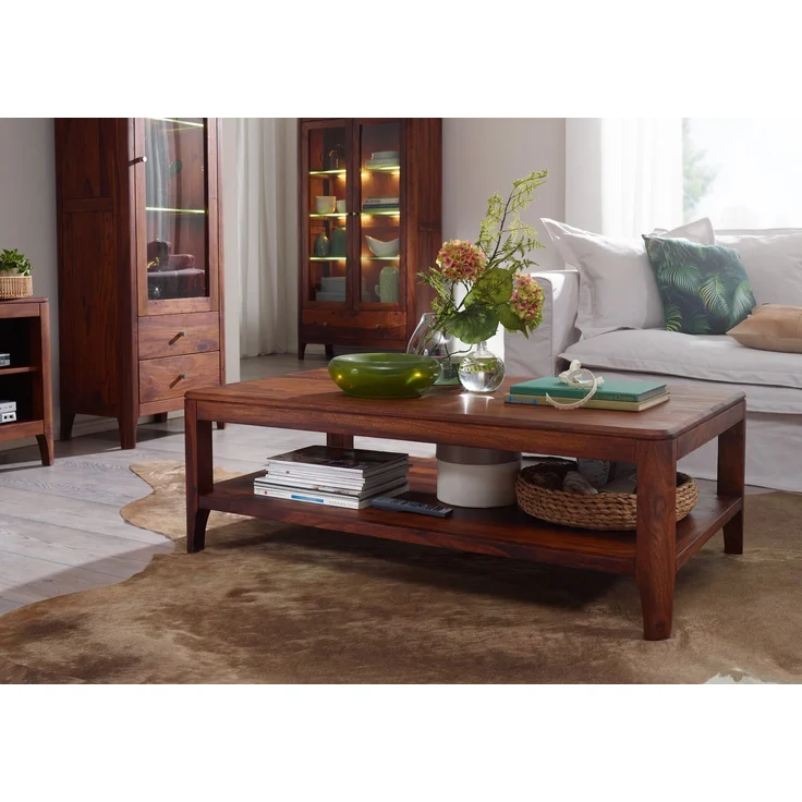 Couchtisch Sheesham 120x70x40 walnuss geölt BROOKLYN #11 – Bild 6