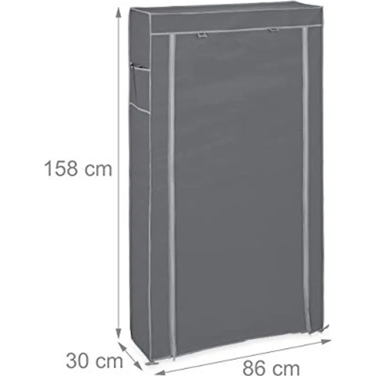 Relaxdays Schuhschrank Stoff, 9 Fächer für 36 Paar Schuhe, abnehmbarer Bezug, anthrazit, HxBxT 158 x 86 x 30 cm – Bild 4