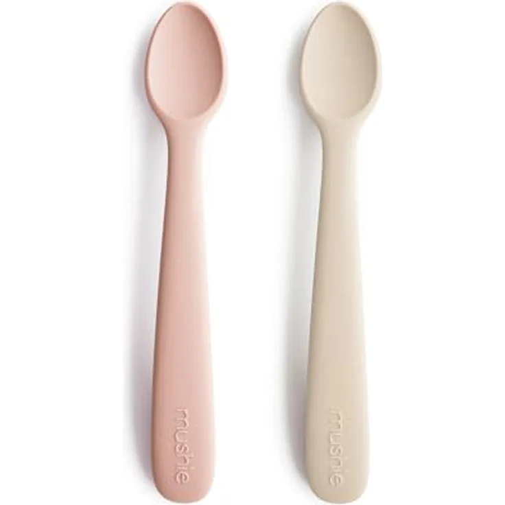 Mushie Silikonlöffel 2er Pack blush/sand – Bild 2