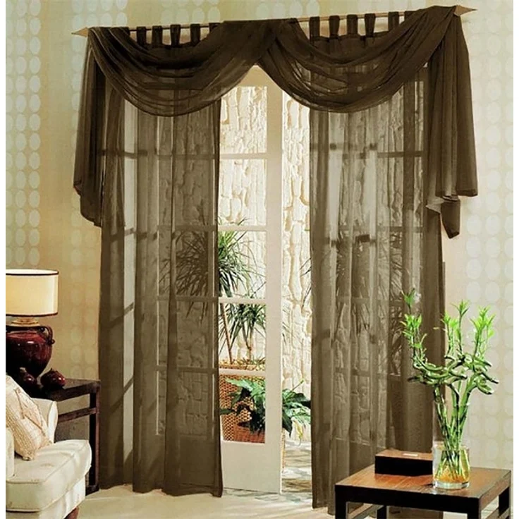 Gardinenbox Gardine, Schlaufen (3 St), transparent, Voile, Voile komplett Gardinen Set 3 teilig – Bild 2