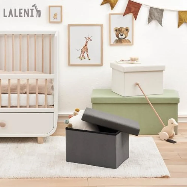 Laleni Sitztruhe Sitzbank mit Stauraum geräumig, Aufbewahrungsbox mit Deckel – Bild 3