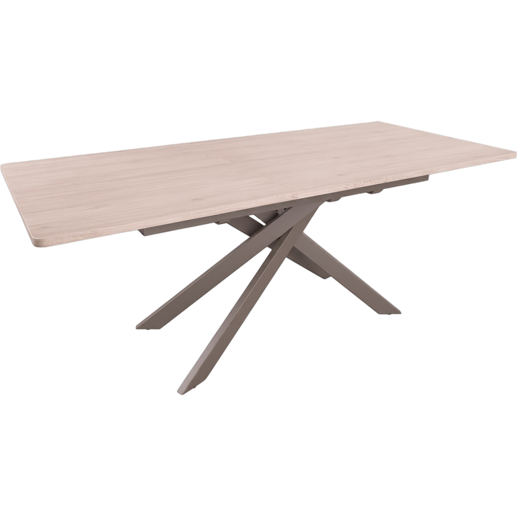 Wohn Schick TOKIO Auszugstisch 90x160,Tischplatte: MDF-HPL Eiche,Gestell: Taupe matt lackiert - H 76 cm x T 90 cm x B 160 cm