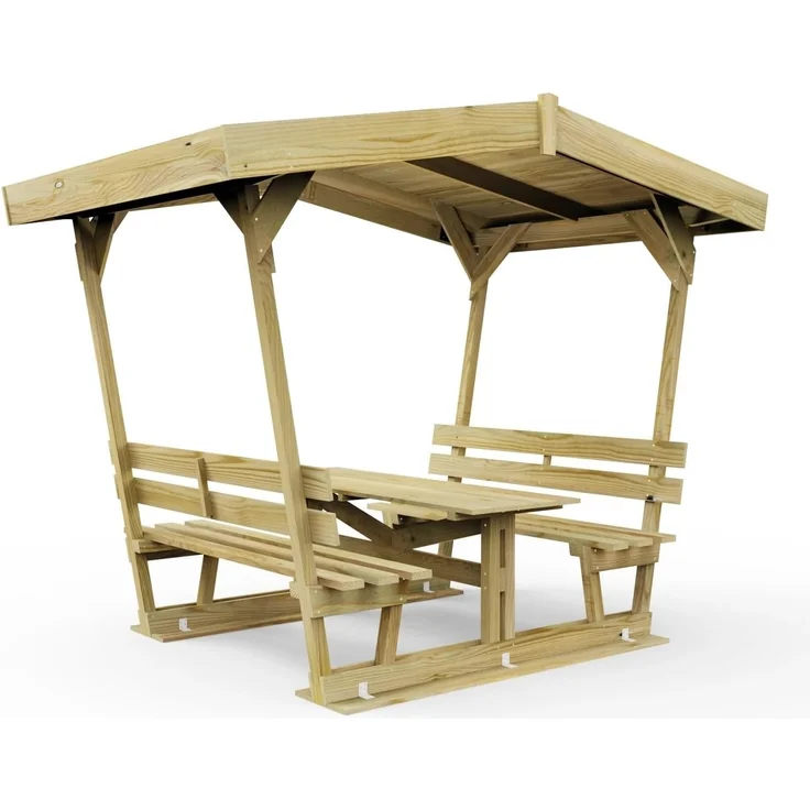 WEKA Sitzlaube 662 Gartenpavillon aus Holz in Grün Gartenhütte Gartenlaube – Bild 2
