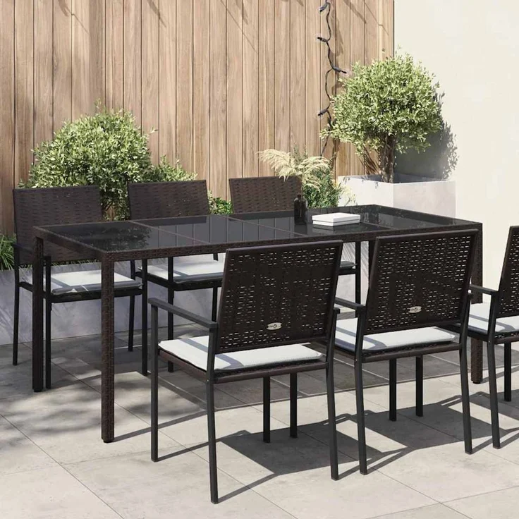 vidaXL Gartentisch Braun 190 x 90 x 75 cm Poly-Rattan 362546 – Bild 1
