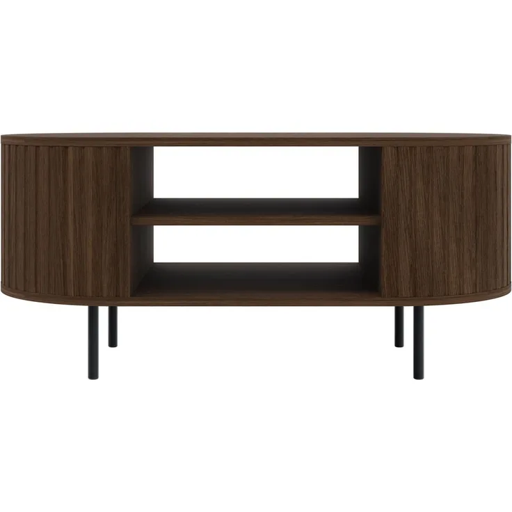 Beautysofa Couchtisch ORION mit Ablagefach geriffelten Seiten und Metallfüßen (moderner Wohnzimmertisch), 15 cm hohe Metallfüße