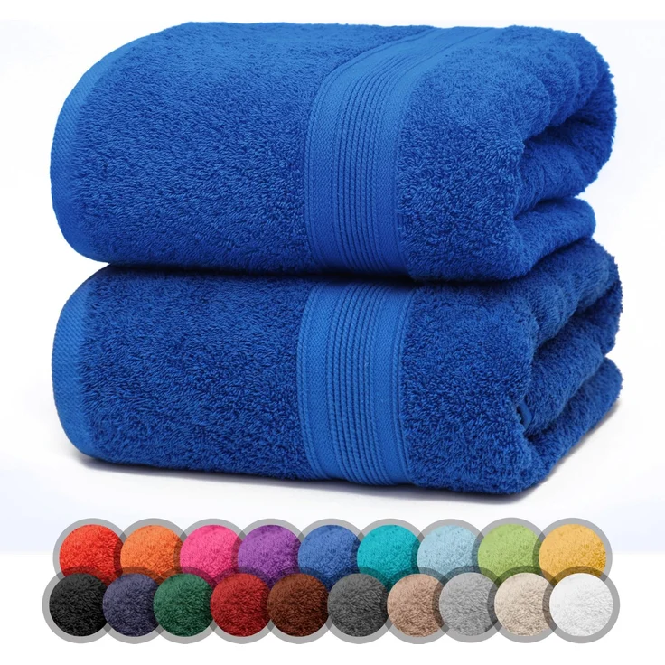 NatureMark 2er Pack DUSCHTÜCHER Premium Qualität 70x140cm DUSCHTUCH Dusch-Handtuch Doppelpack Farbe: Royal blau