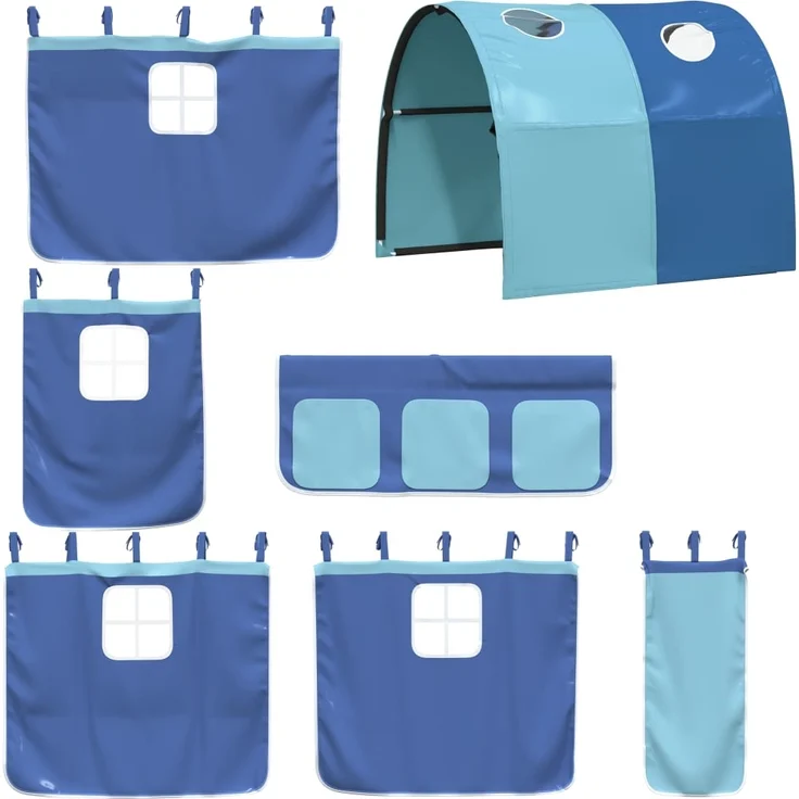 vidaXL Vorhänge für Hochbett mit Tunnel Blau Polyester 835917 – Bild 2