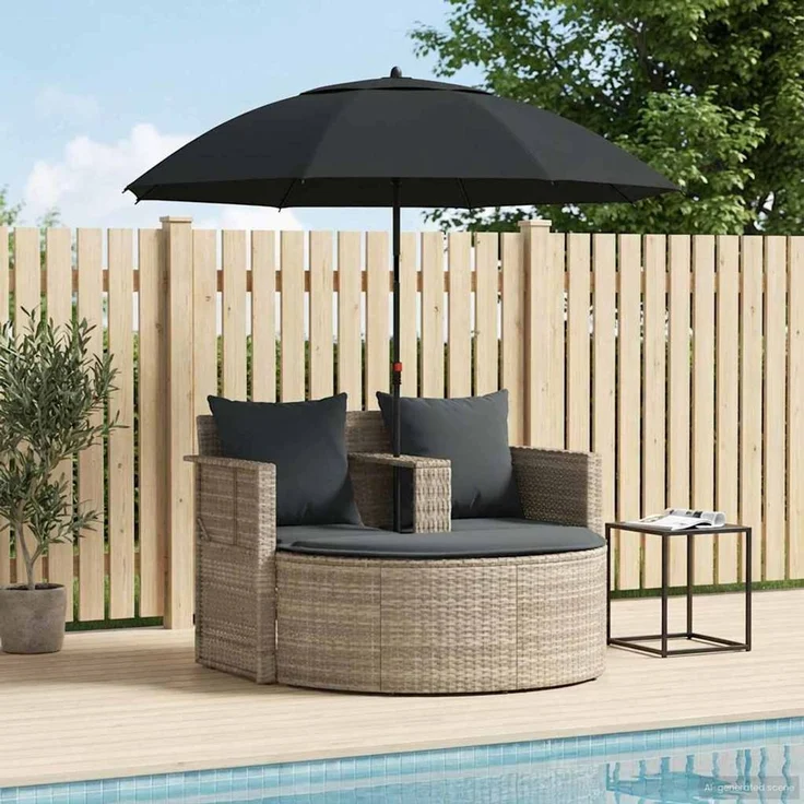 vidaXL Garten-Sofa 8 pcs Hellgrau und Dunkelgrau Poly-Rattan 42025901 – Bild 3