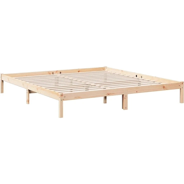 vidaXL Extra langes Massivholzbett ohne Matratze 200x220 Kiefernholz 852426 – Bild 5