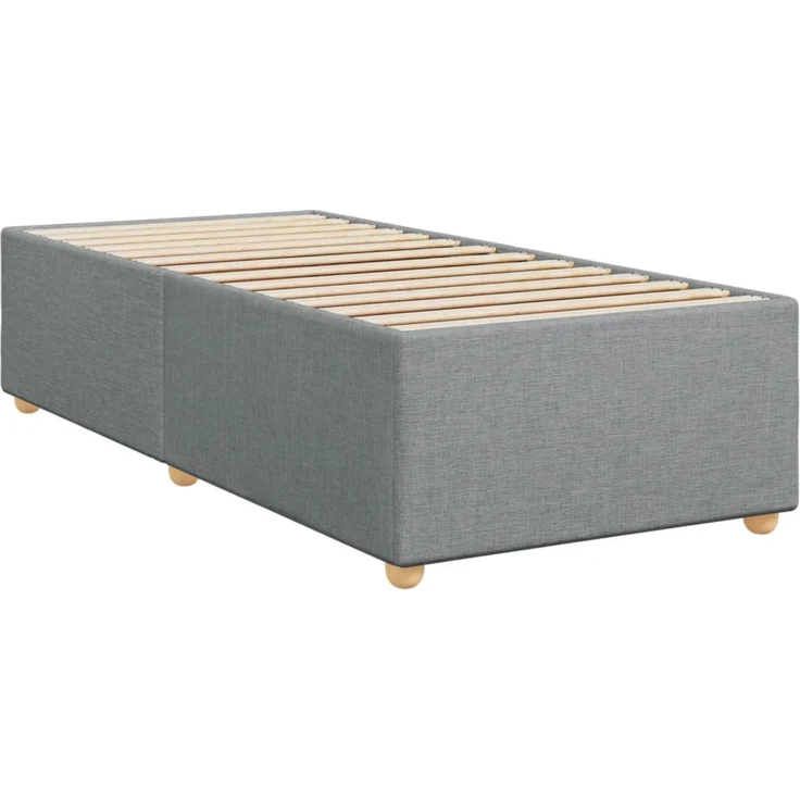 vidaXL Boxspringbett mit Matratze Hellgrau 90x200 cm Stoff 3288856 – Bild 9