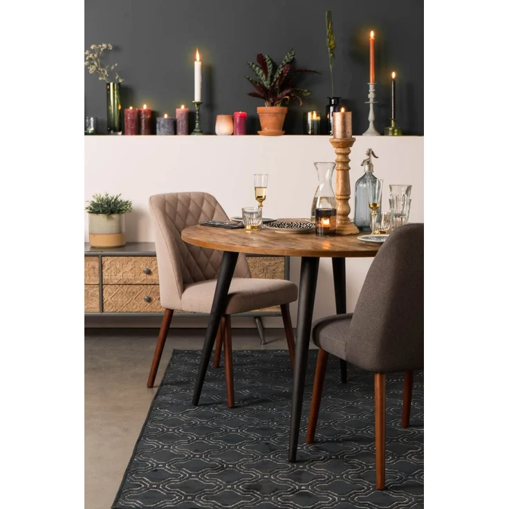 Esszimmerstuhl Conway im 2er-Set, Beige mit gesteppter Rückenlehne und Buchenholzbeinen, für Wohn- und Esszimmer – Bild 9