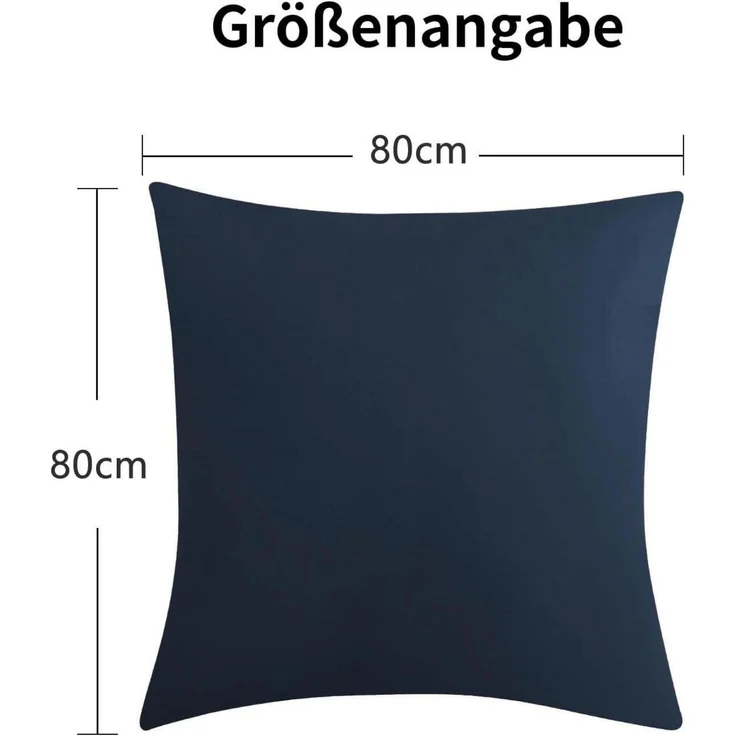 Kissenbezug 80x80 2er Pack Dunkelblau Mikrofaser Reißverschluss – Bild 7