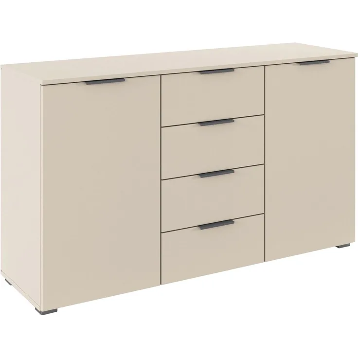 OTTO home Kombikommode Sideboard Schubladenkommode AGORDO mit Dekor- oder Hochglanzfront (in zwei Griff-Farben, Breite 120 cm), vier große Schubladen, mit insgesamt 4 Einlegeböden MADE IN GERMANY