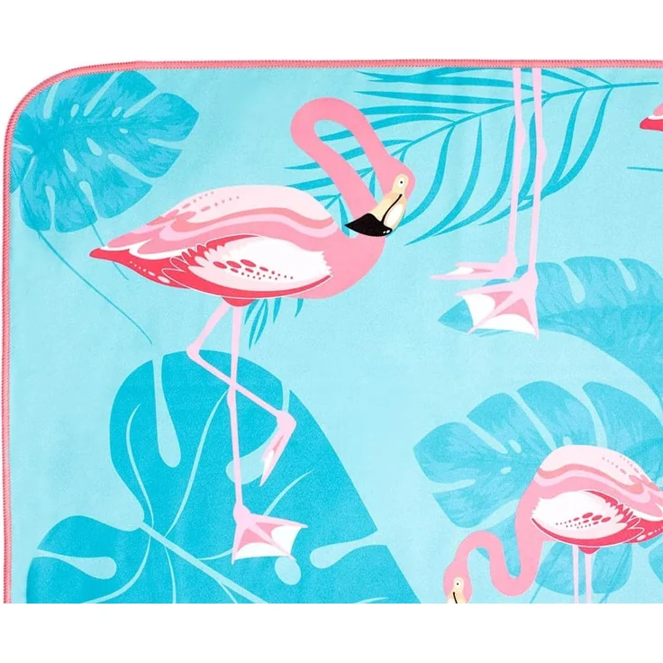 NILS Mikrofaserhandtuch Flamingos 160 × 80 cm für Strand Schwimmbad Sport – Bild 2