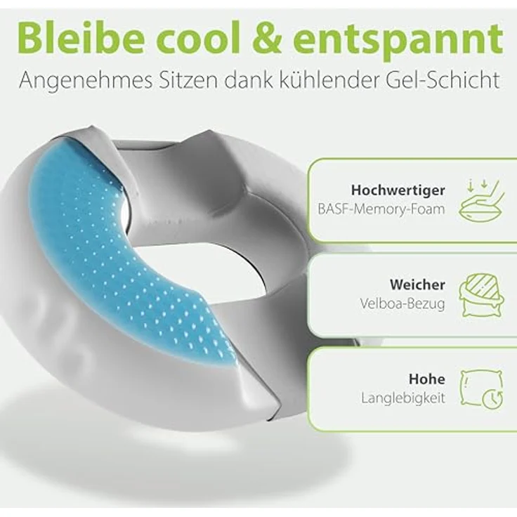 feela Sitzkissen Orthopädischer Sitzring – entlastet Steißbein & Becken beim Sitzen, Ideal nach OP, Schwangerschaft & bei Hämorrhoiden – mehr Komfort – Bild 4