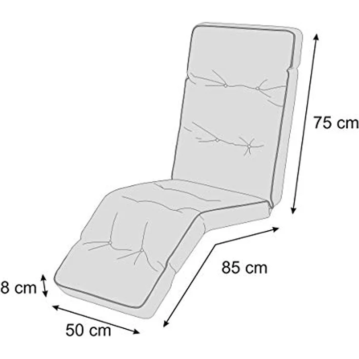 Bjird Liegenauflage Auflage für Liegestuhl 160x50x8, extra dicke Polsterauflage für klappbare Gartenliege/Sonnenliege – Bild 4