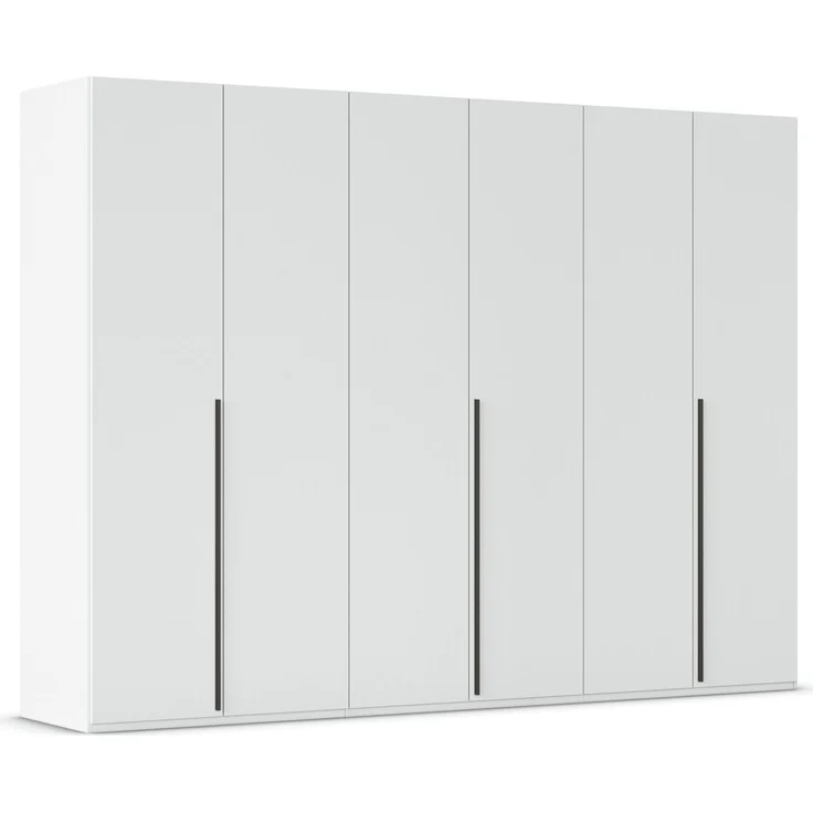 rauch Montclar Kleiderschrank 6-türig, mit 9 Einlegeböden, 3 Kleiderstangen, 1 Schubkasteneinsatz, 1 Inneneinteilung, 1 Innenspiegel, 1 Krawattenhalter, Farbe Weiß, BxHxT 301x223x60 cm – Bild 3