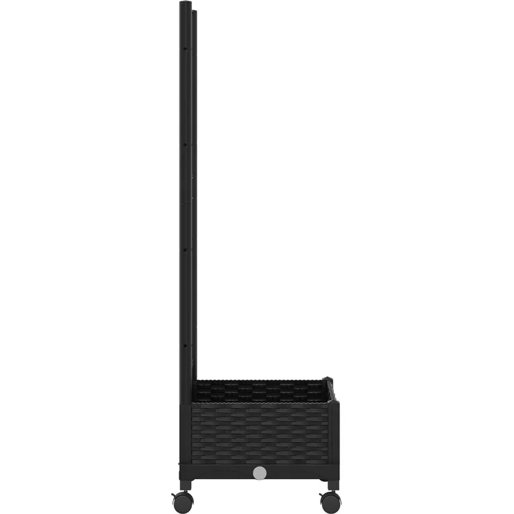 vidaXL Pflanzkübel mit Spalier und Rädern Schwarz 40 x 40 x 131,5 cm 3422915 – Bild 4
