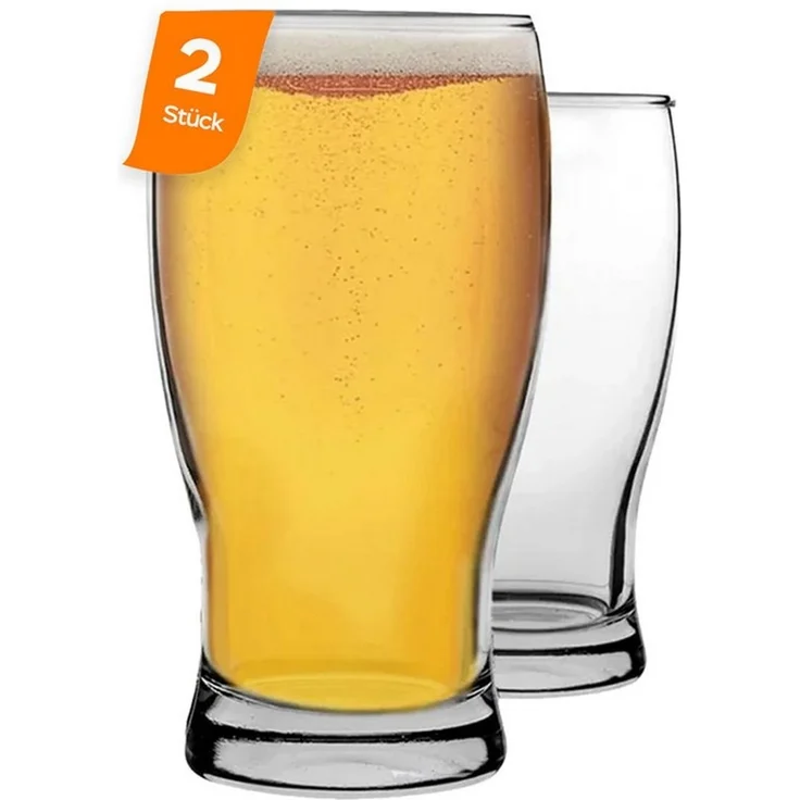 LAV Gläser-Set Belek Bierglas, 12-tlg, Glas, 12er Set, 580ml, Ideal für Biergenuss, spülmaschinengeeignet