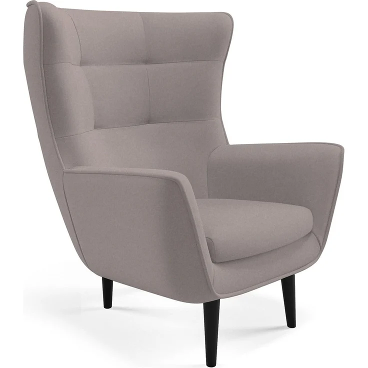 Sessel Franco Polstersessel, Einzelsessel mit Rückenlehne für Wohnzimmer und Esszimmer, bequemer Sessel, schwarze Holzfüße – Stoff Castel 20, 107 x 53 x 78 cm – Bild 3