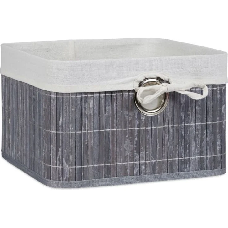 Relaxdays 2 x Aufbewahrungskorb Bambus grau – Bild 9