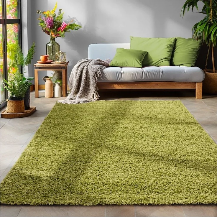 SIMPEX24 Teppich Unicolor - Einfarbig, Rechteckig, Höhe: 30 mm, Einfarbig Shaggy Teppich Wohnzimmer Langflor Versch. Farben und Größen – Bild 5