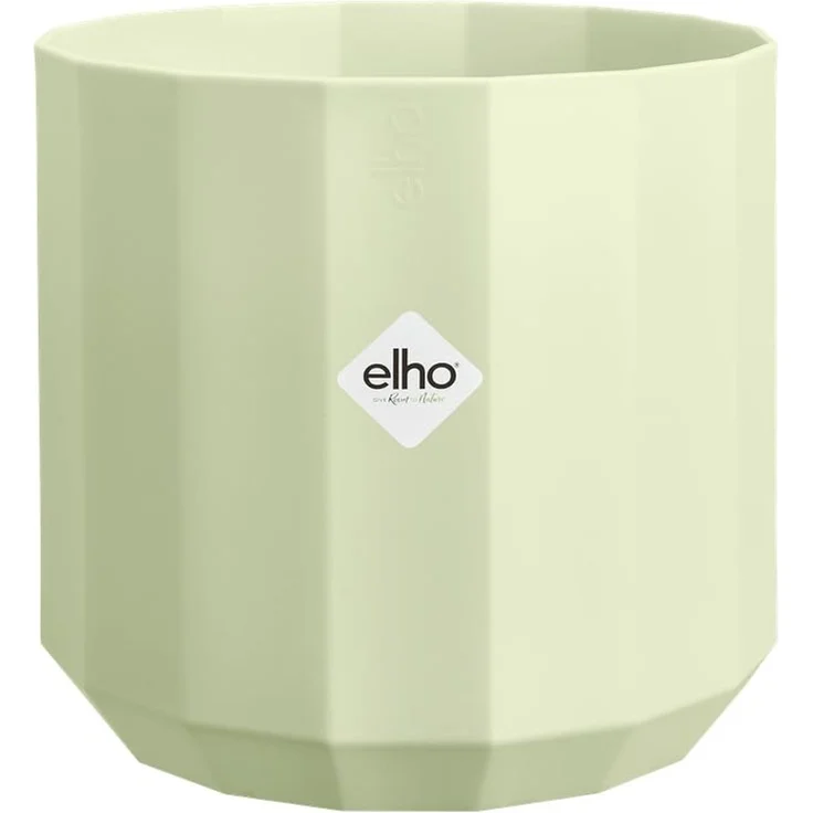 elho Facet rund 35cm Blumentopf - Tea Green | Ø 35 x H 31 cm | Transparenter Glaseffekt | 100% recycelter Kunststoff