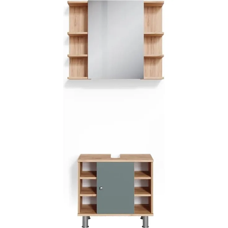 Badmöbel-Set Fynn Grün 2 Teile Vicco