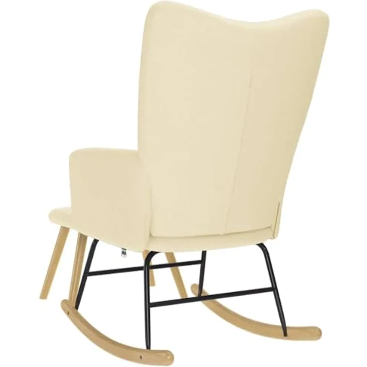 vidaXL Schaukelstuhl mit Fußhocker Creme Stoff 4016807 – Bild 8